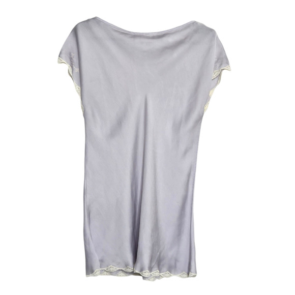 Vintage Natori Two Piece Pajama Set Size XS Purple Embroidered Top Pants - Picture 2 of 7